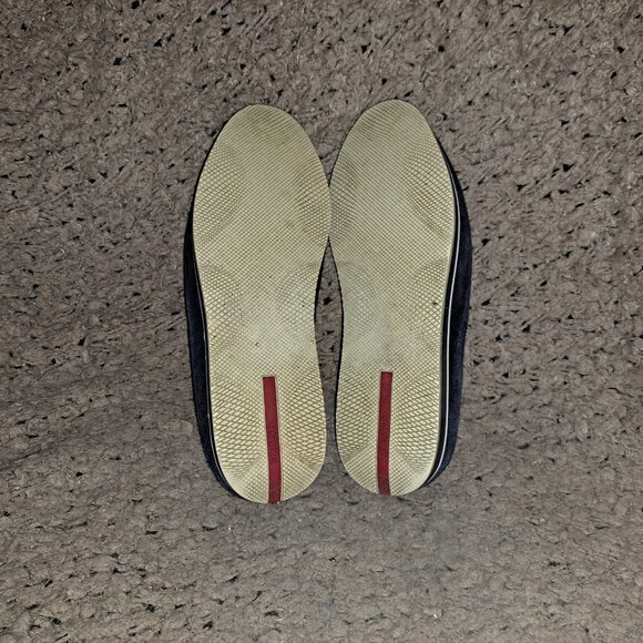 PRADA-3S 5749-Navy Suede Loafers-Silver Logo-Sz 36.5-Very Good Pre-Owned - Picture 8 of 8